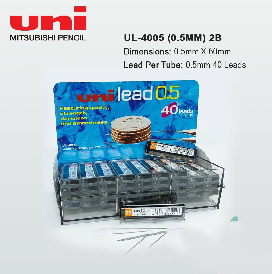 បណ្ដូលខ្មៅដៃ Uni Lead 0.5 (40ដើម)