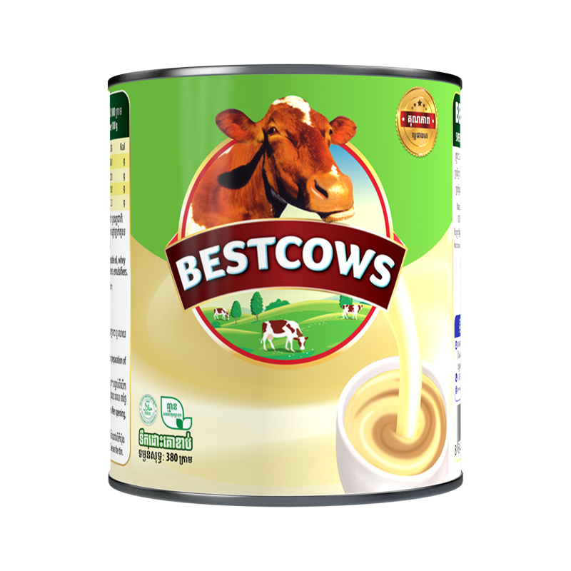 ទឹកដោះគោ Bestcow​ ក្នុងមួយកំប៉ុងមានទម្ងន់ 380g