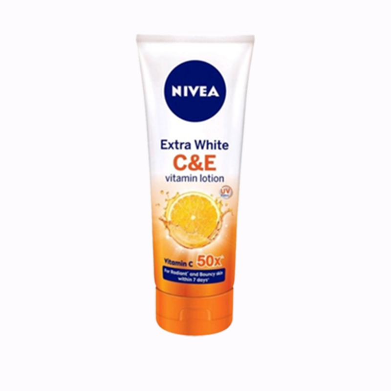 ​ឡេលាបខ្លួន Nivea extra white C&A មានក្លិនផ្លែក្រូច មានចំណុះ 180ml